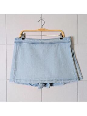 J. Crew light wash denim mini skort